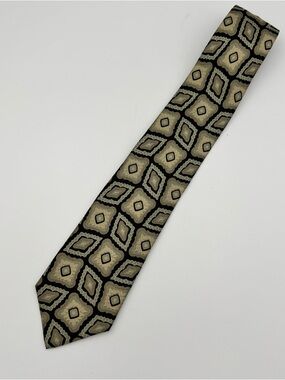 Giorgio Armani Cravatte Vintage Men’s Tie 100% Silk Made in Italy Abstract Brown